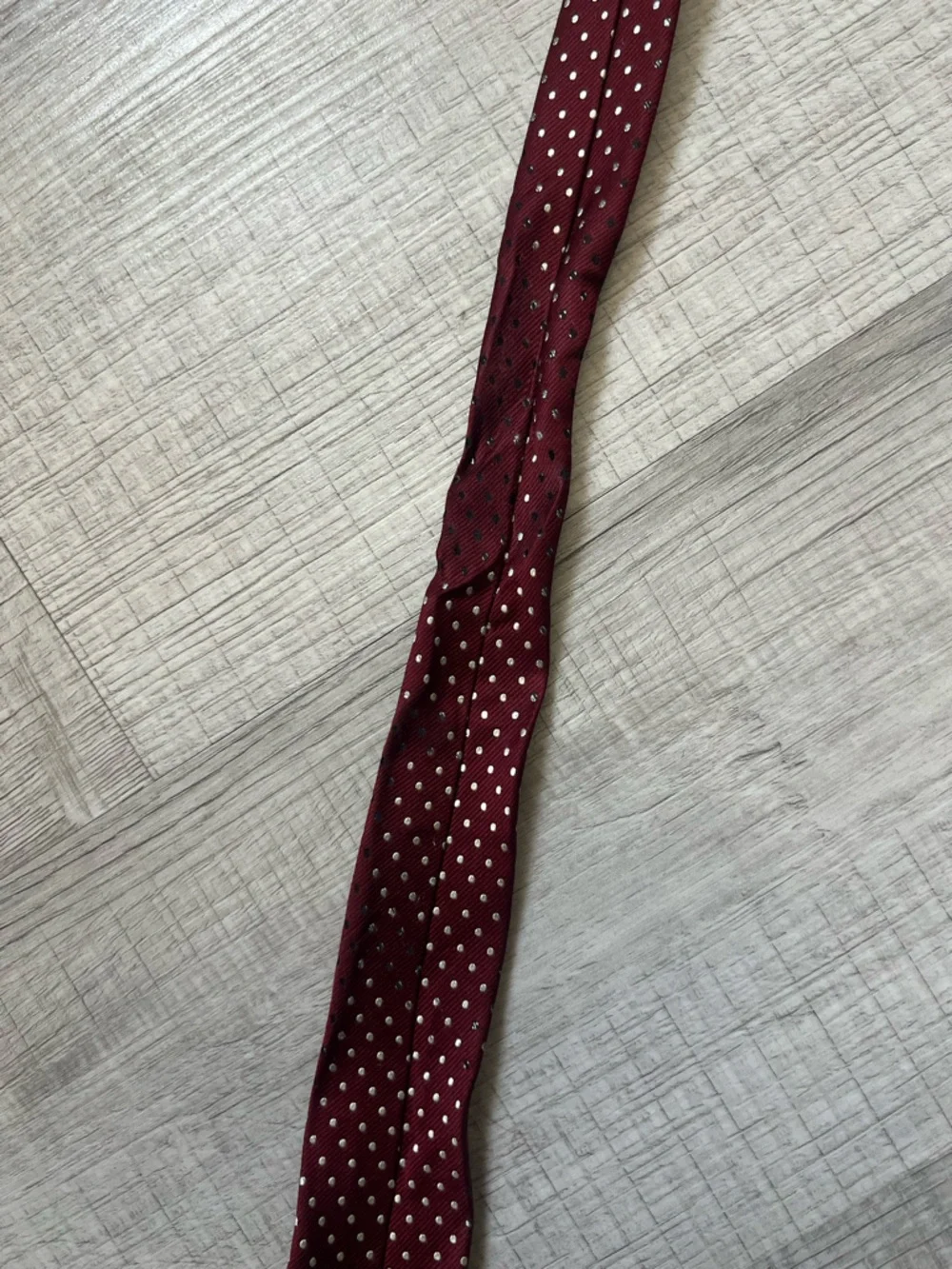 VINTAGE YSL SAINT LAURENT Men's Burgundy Polka Dot Tie - Classic Dress Tie